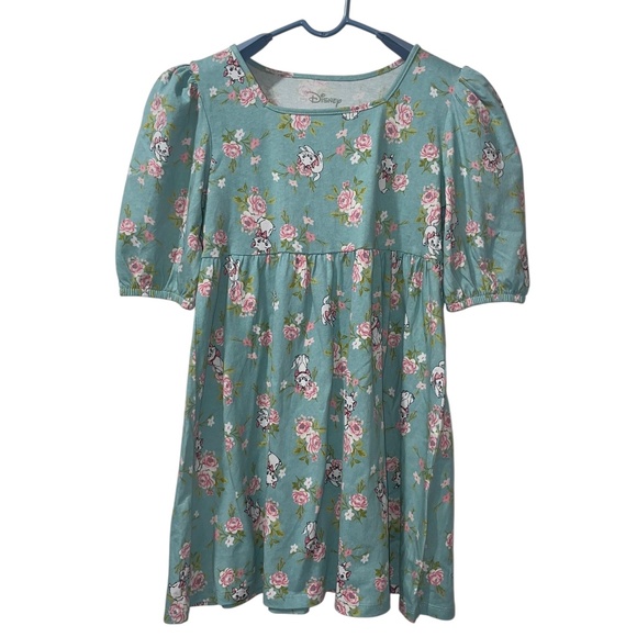 Disney Aristocats Marie Pink Blue Floral Design Short Sleeve Pullover Dress XL - Picture 2 of 7